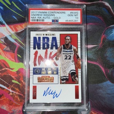 2017-18 Panini Contenders Gold NBA Ink Andrew Wiggins AUTO 7/10 