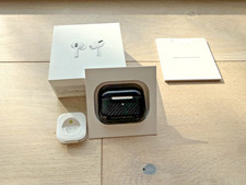 Apple AirPods Pro 2nd Gen, Lightning, Original Box, Carbon Fiber Cover, Tested
