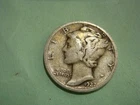 1927 P  Mercury Dime - in Fine cond album filler actual coin in photo
