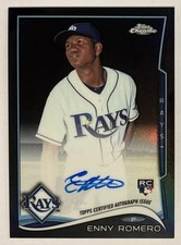 Enny Romero 2014 Topps Chrome Black Refractor Auto RC #3 (011/100) - Rays