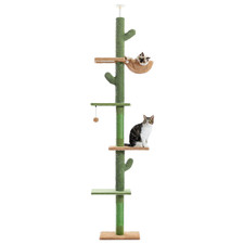 5-Tier Cactus Cat Tree Tower with Scratching Post  Hammock for Indoor Cats