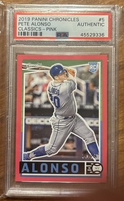 2019 Panini Chronicles Pete Alonso Classics - Pink #5 PSA Authentic #’d 20/25