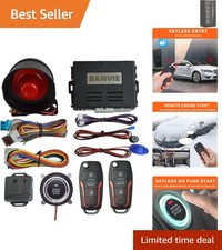 Luxury Keyless Entry Alarm System with Remote Start  Push to Start Kit for Cars