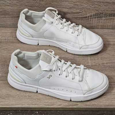 On Cloud The Roger Advantage Mens White Vegan Leather Sneakers Size 12