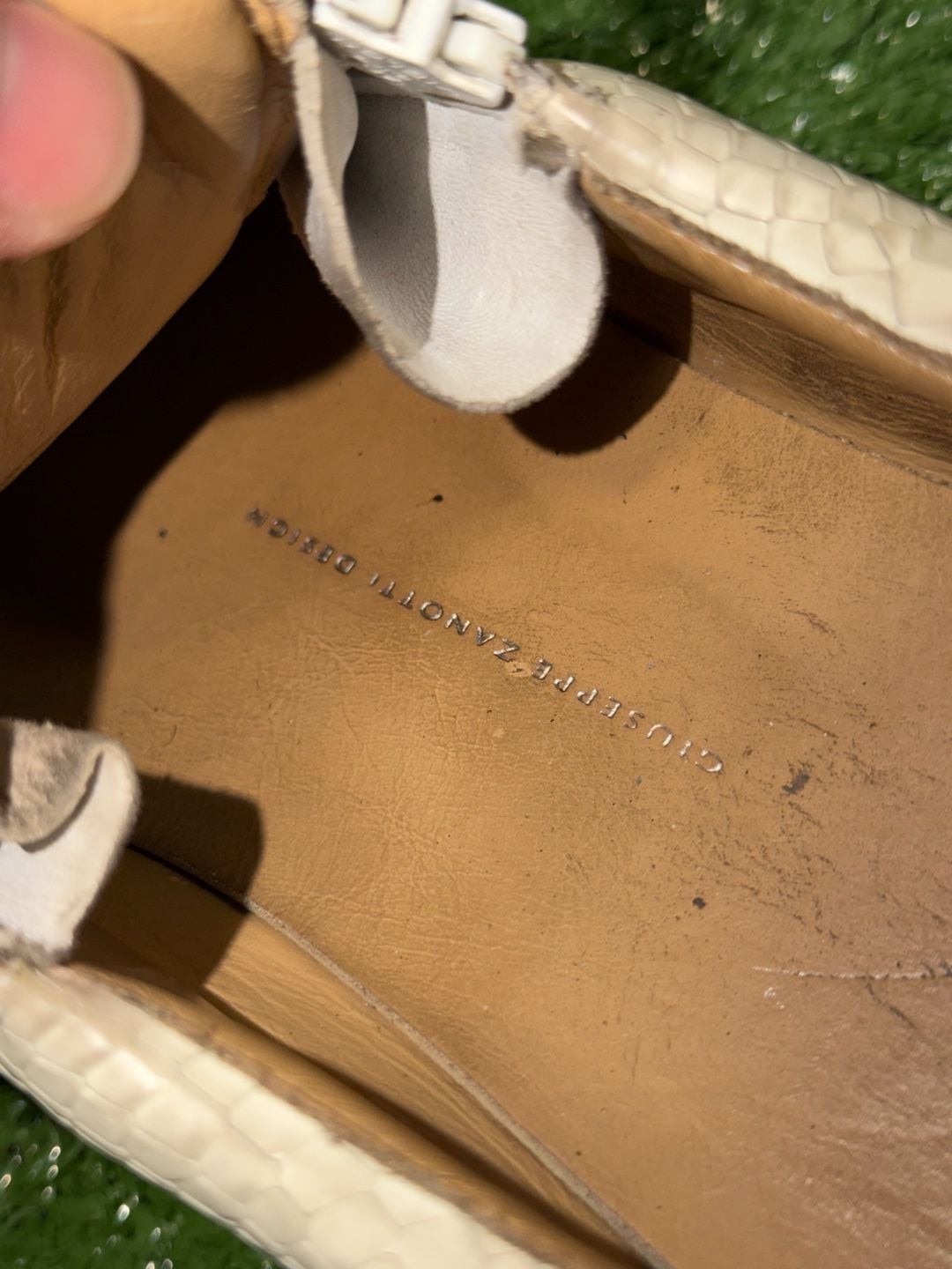 Giuseppe Zanotti Gail Beige Python Embossed Leath… - image 5