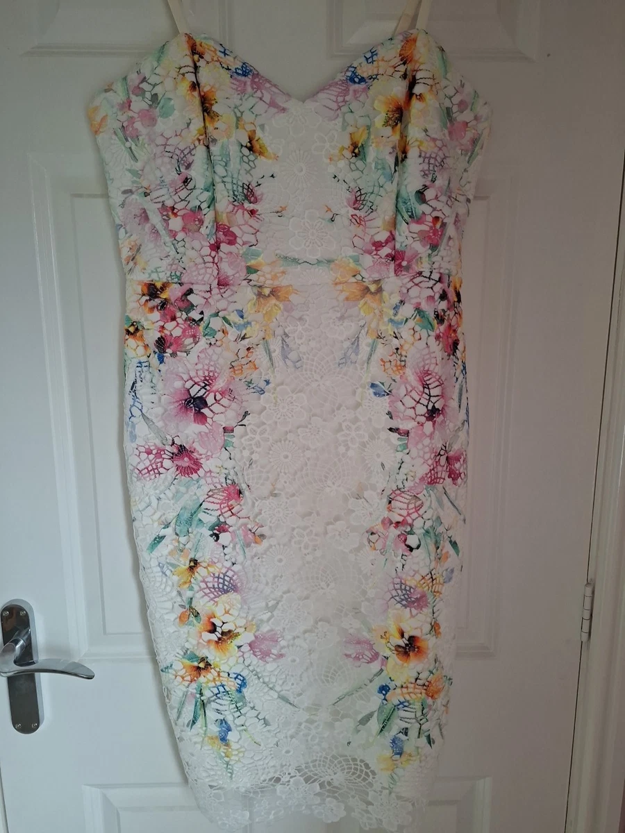 lipsy vip lace floral detail bodycon dress Lipsy dress floral lace
