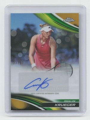 2025 Topps Chrome #CA-AKR Ashlyn Krueger Chrome Autographs Gold Refractor #/50