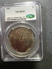1887 Morgan Dollar Philadelphia $1 CAC MS62 Uncirculated Coin  #176
