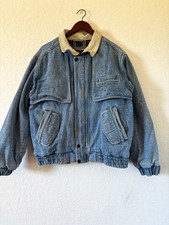 Wrangler Mens Blue Denim Jacket Plaid Lined P...