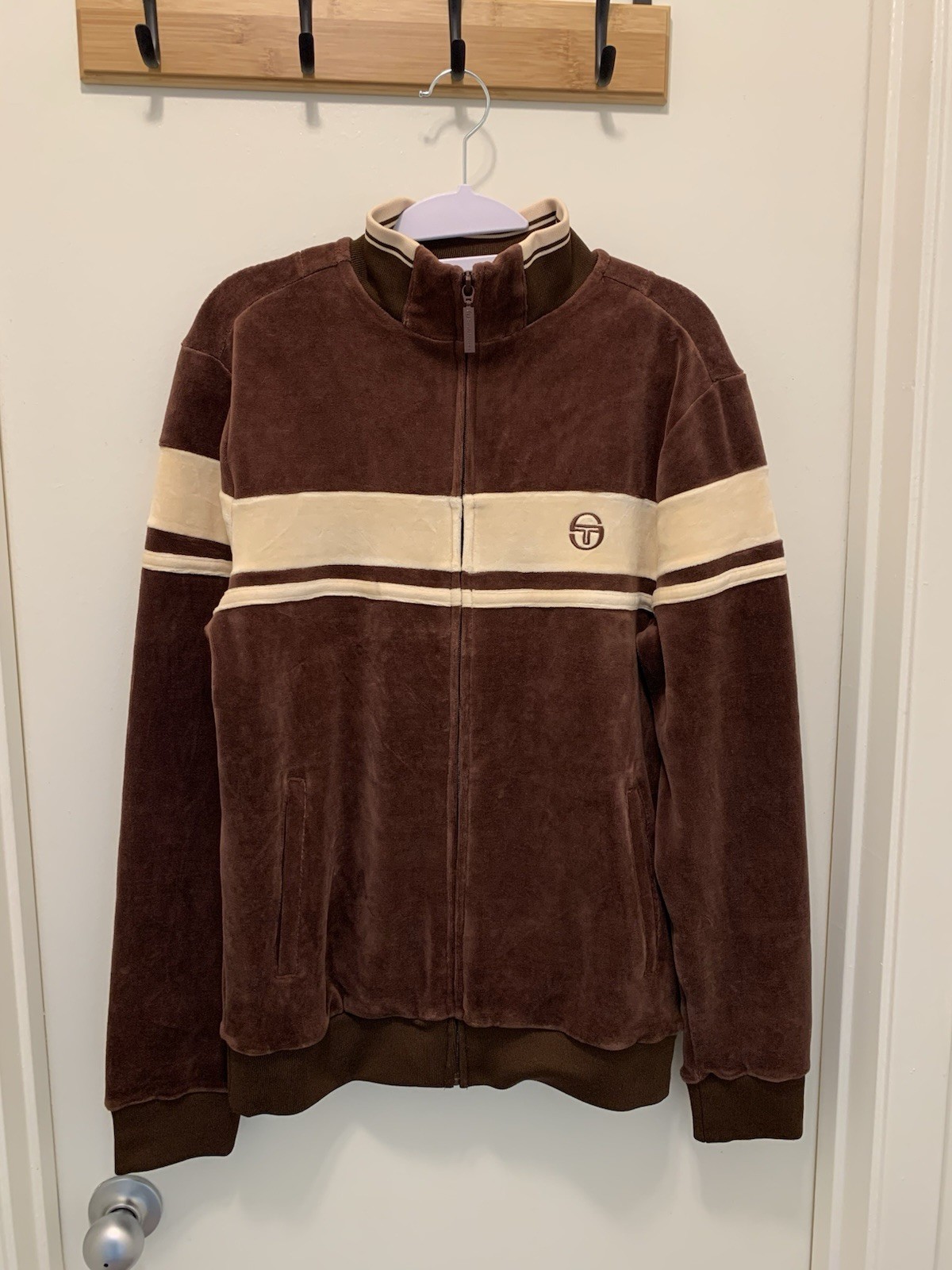 NWT Sergio Tacchini Velour Damarindo Track Suit Jacket Size Small