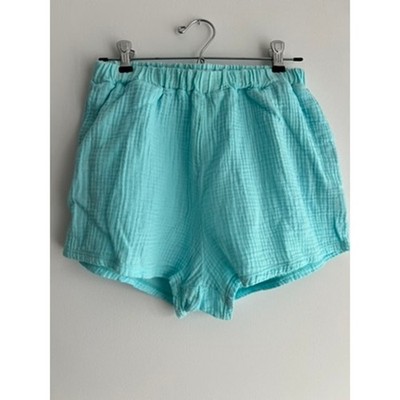 Vitamin A Cotton Gauze Blue Aqua Cover Up Shorts Beach Swim Vacation (size XS)