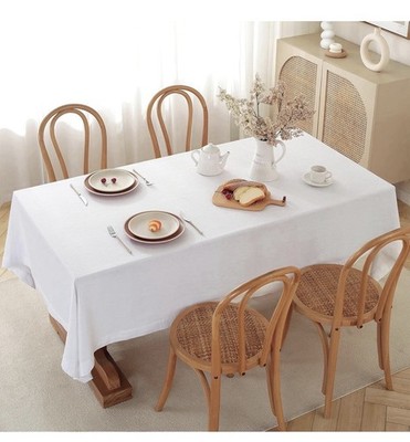 New Triton Linen 100% Pure French Linen White 60 X120 Rectangle Table Cloth 