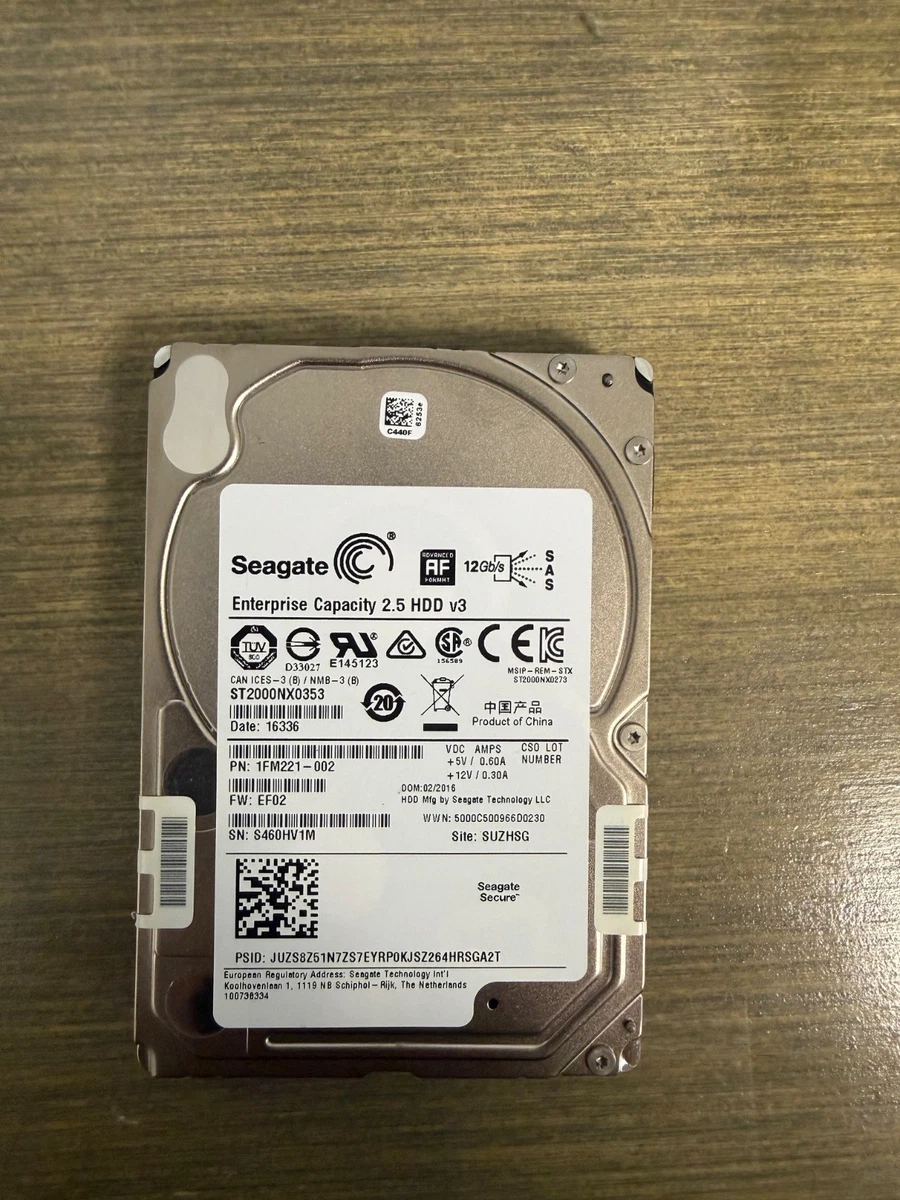 Seagate Internal Hard Disk Drives 2.5 in Form Factor 2TB Storage