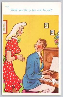 s26864 Möchtest du es mir umdrehen Klavierblond Trow Comic Postkarte