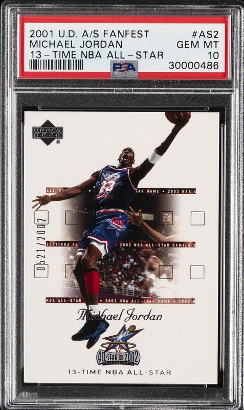 2001 UD ALL-STAR WEEKEND 13-TIME NBA ALL-STAR #AS2 MICHAEL JORDAN #/2002 PSA 10