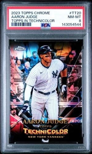 2023 TOPPS CHROME TOPPS IN TECHNICOLOR #TT20 AARON JUDGE -- PSA 8