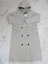 Seasalt Cornwall Penweathers Trench Coat Tin Cloth Waterproof Driftwood UK 10