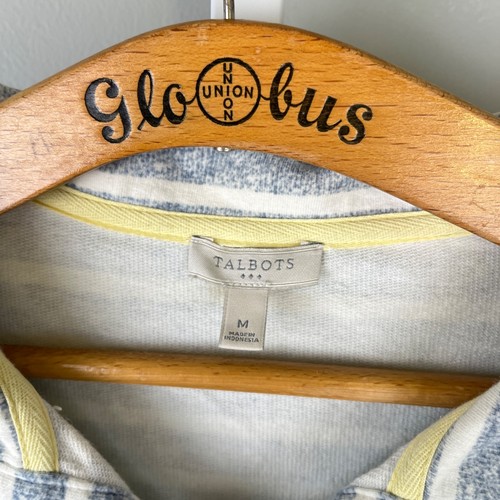 Talbots Shirt Top Womens M Blue White Stripe Collared Pullover Preppy Coastal - Picture 6 of 6