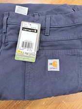 Carhartt FR Midweight Navy Blue Canvas Jean Pant 38x32 HRC2 Loose Fit