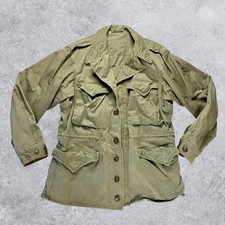 Vintage WWII M-1943 Field Jacket Olive Drab US Army Military Coat 38R Medium