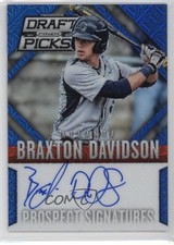 2014 Prizm Perennial Draft Picks Blue Mojo 32/75 Braxton Davidson #32 Auto 0o9