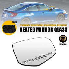 Right Passenger Side Mirror Glass Power Heated Replace For 2016-2021 Honda Civic