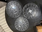 Set of 3 Clear Plastic Deviled Egg Platters Simulated Crystal Pattern Round Tray — photo 9
