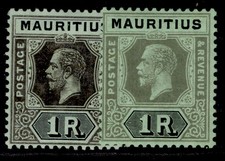 MAURITIUS GV SG201 + 201b, 1r DIE & SHADE VARIETIES, M MINT. Cat £13.