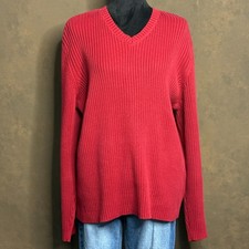 Eddie Bauer Men Sweater Size Large Maroon Pullover Pima Cotton Outdoors winter