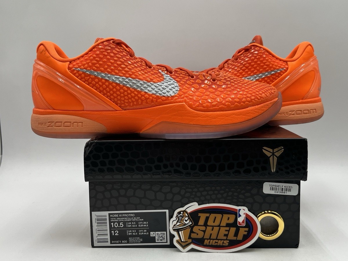 Nike Zoom Kobe Bryant 6 Protro Total Orange 2025 Size 10.5
