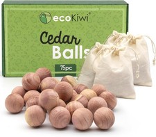 Cedar Balls for Clothes Storage 75 Pack - 100 Natural Red Cedar Blocks