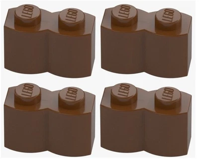 LEGO 4x Stein 1x2 Palisade Wellenstein Reddish Brown  Neu 30136 4211180 Braun - Bild 1 von 4