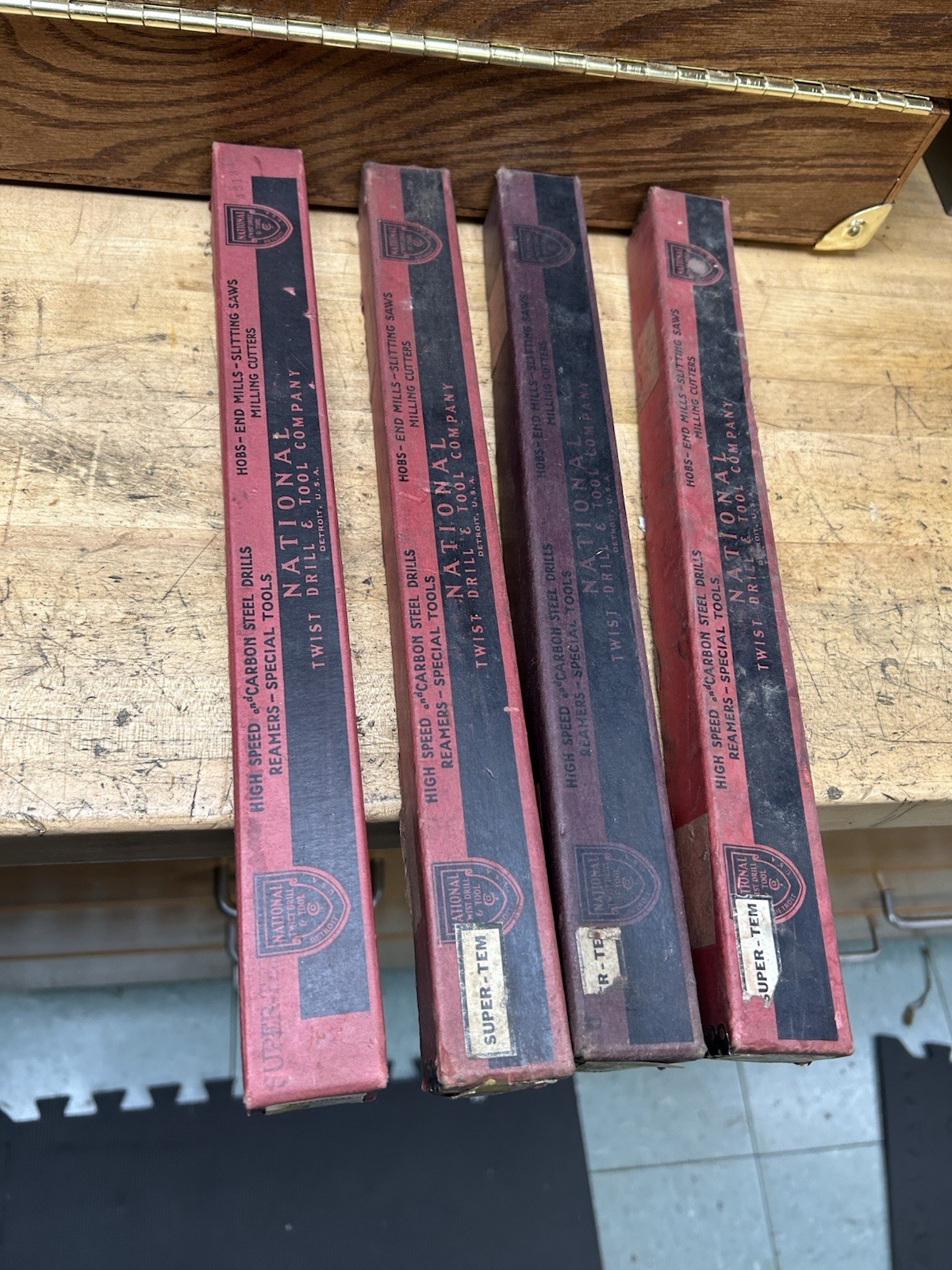 LOT OF 4, NEW! HSS 4MT TAPER SHANK DRILL 1-5/32" DIAMETER NATIONAL TWIST DRILL