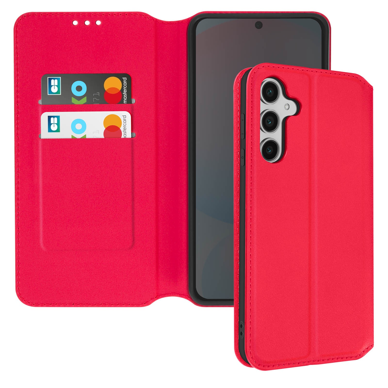 Protection Galaxy S24 FE Avizar en éco-cuir premium avec clapet vidéo