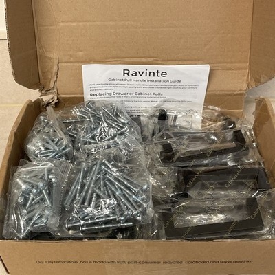 Ravinte 40 Pack Solid 3 Inch Center to Center Slim Square Bar Drawer Handles Kit