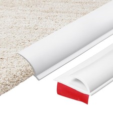 3.28Ft x 1.18" x 0.2" Self-Adhesive Carpet Edge Strip, Plastic Gap Cover, White