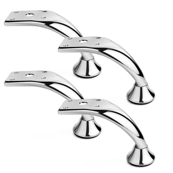 MöBelfüßE Chrom 4Er Set MöBelbeine SofafüßE CouchfüßE Metall 10 Cm-image