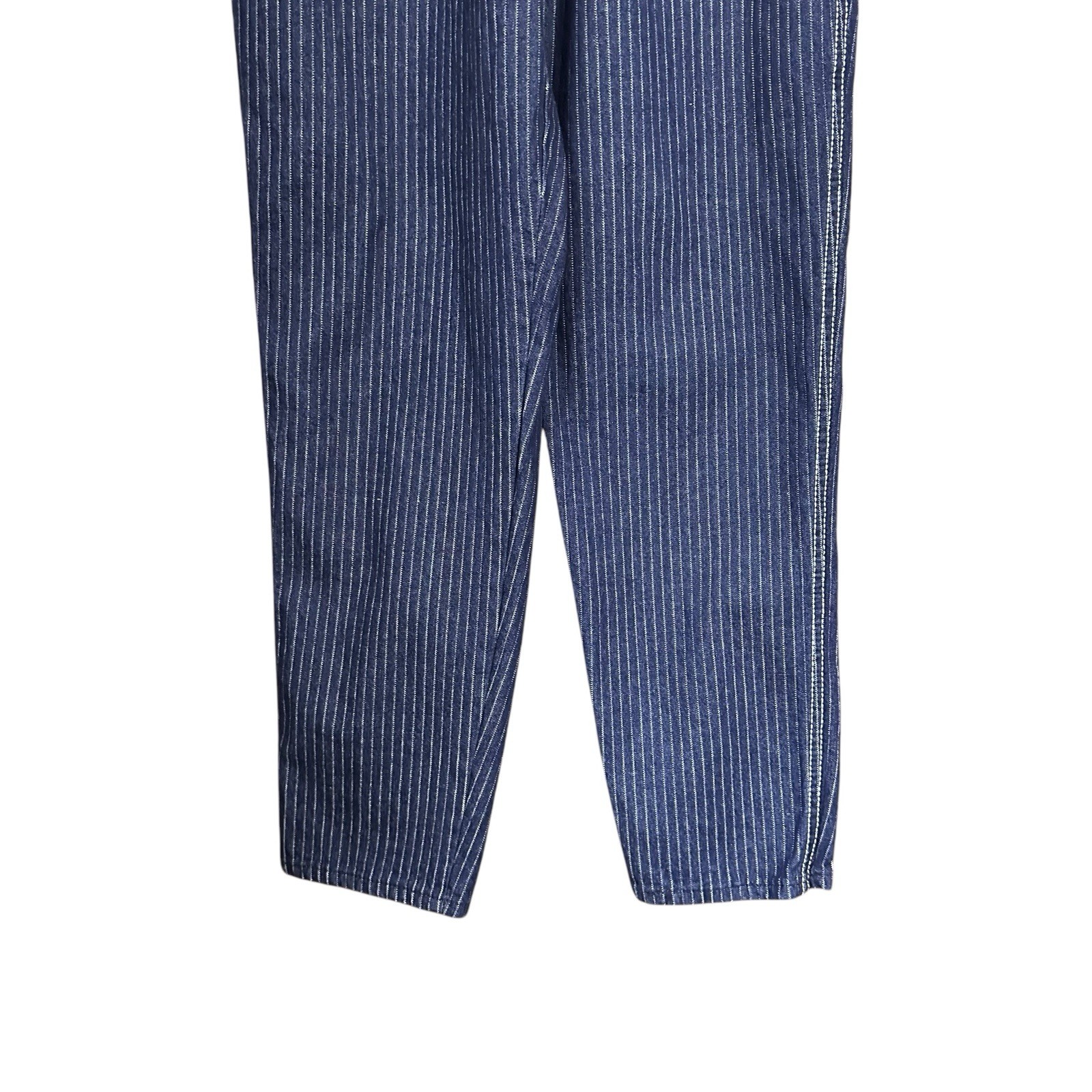 Gitano Womens Sz 14 Vintage 80s Blue White Vertical Stripes High Waist Y2K Jeans