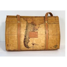 Borsa a tracolla Alviero Martini Prima Classe Geo Map in pelle stampa Made in Italy