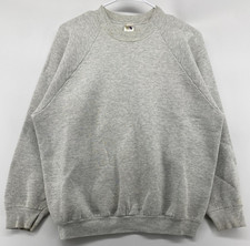 Vintage 90s Fruit of the Loom Sweatshirt Blank Men XL Heather Gray Crewneck USA