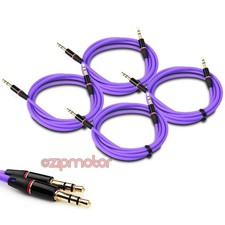 4X 4FT 3.5MM AUX M/M AUDIO CABLE PURPLE FOR LG OPTIMUS G2 L9 HTC DESIRE MOTO X G