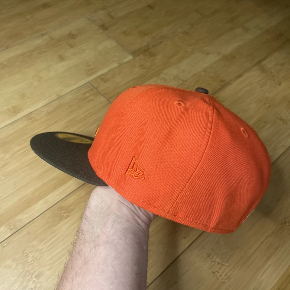 New Era 59FIFTY Frisco RoughRiders Texas Orange Brown Cowboy Fit 7 3/4 Hat MiLB - Image 3 of 4