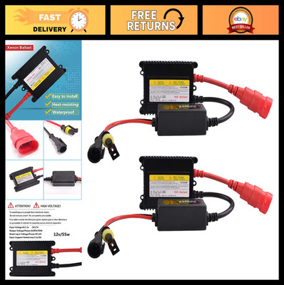 2PCS 12V 55W Slim HID Ballast Kit - Fast Start Universal Xenon Headlight H1 H3 H