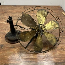 Rare 6-Brass Blades Adjustable Tilt  Westinghouse Fan *NO Cord AS IS* PARTS*