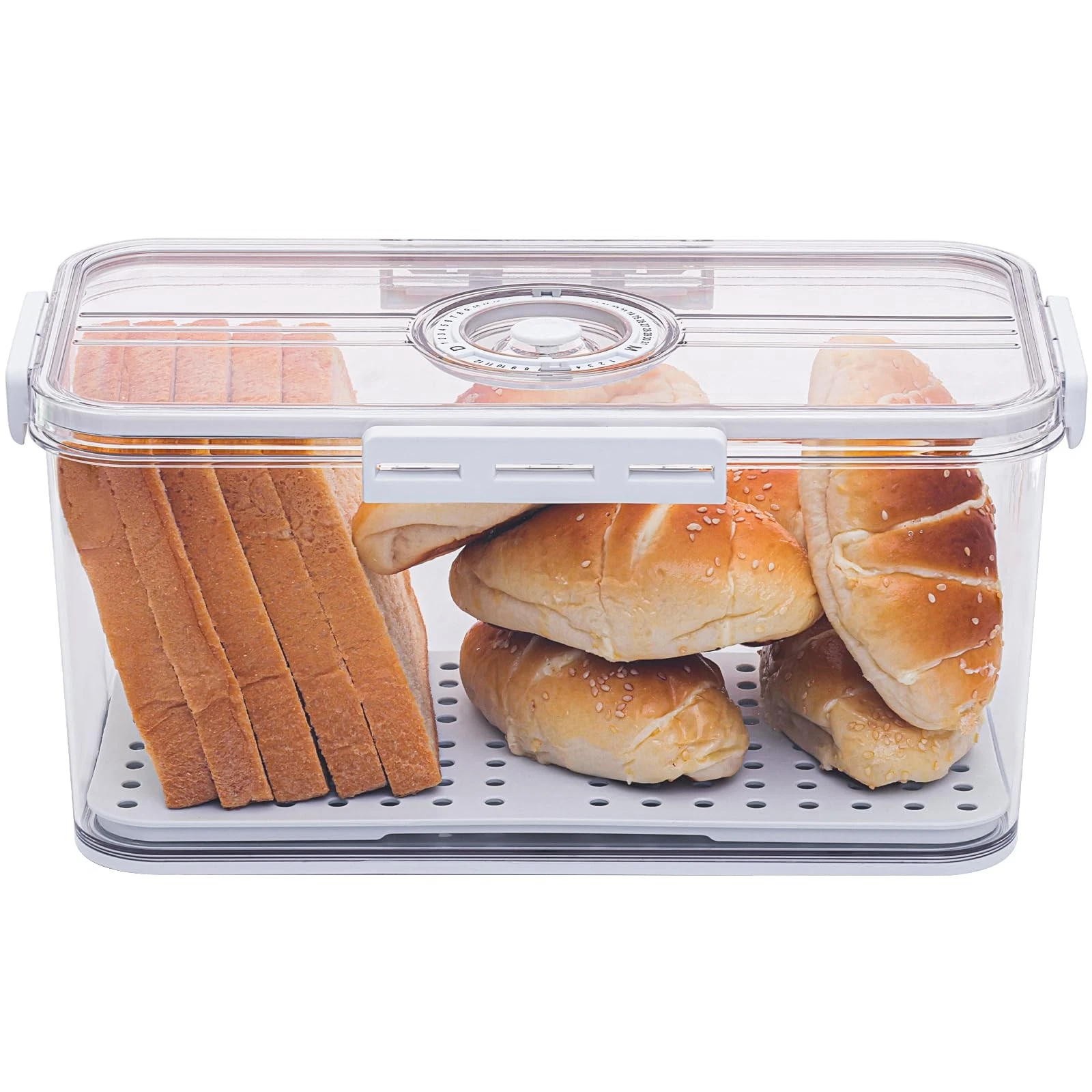 Bread Box for Homemade Bread Boxes for Kitchen Counter Airtight, Time Recordi...