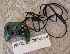 AUTHENTIC Original Xbox Green S Type Controller - TESTED w/ Breakaway Cable HALO