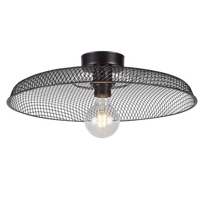 Deckenleuchte matt schwarz Metallgeflecht 43 cm Unterputz Industrial