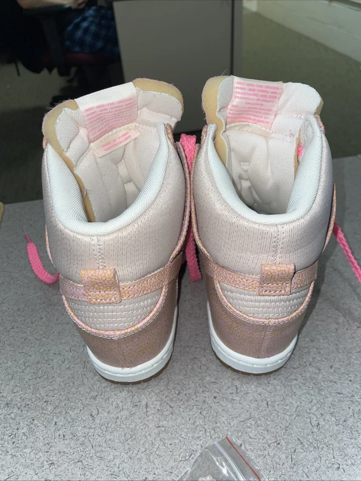 Nike Womens Dunk Sky Hi Desert Sand Gum Pink 543257-040 Wedge Sneakers Size 5 - Image 3 of 4