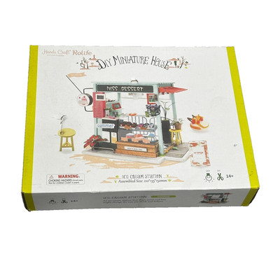 Rolife DIY Miniature Dollhouse 3D Wooden Model Kit  Ice Cream Station  DGM06 NEW