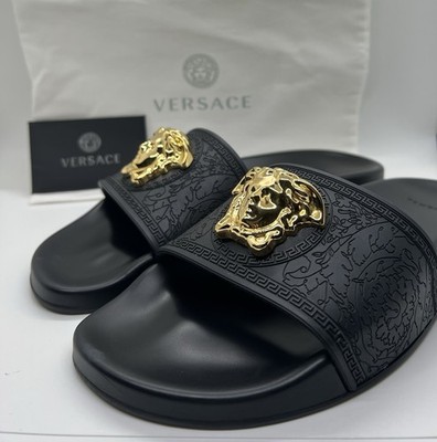 Versace Medusa Thong Sandals Versace Men's Royal Blue Medusa
